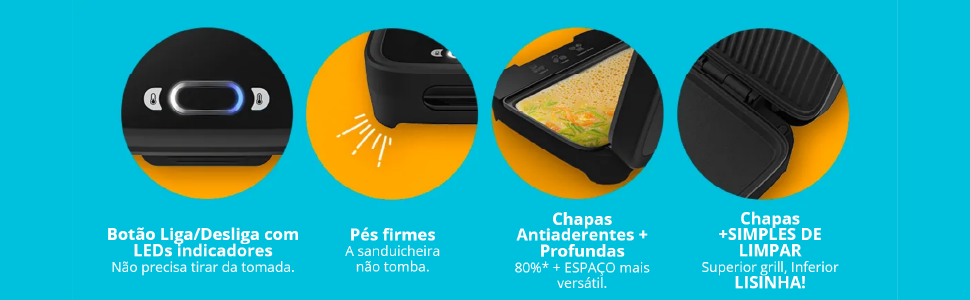 sanduicheira tipo grill luminoso 